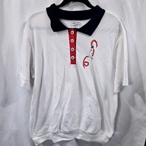 Cabin Creek 2XL Polo Shirt Mens Nautical Lighthouse Embroidered Top 90s Casual